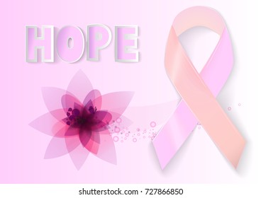 eps 10 vector pink ribbon sign. International symbol of breast cancer awareness. National Breast Cancer Awareness Month. 1st of December World AIDS Day icon. Advertising poster for web, print, design