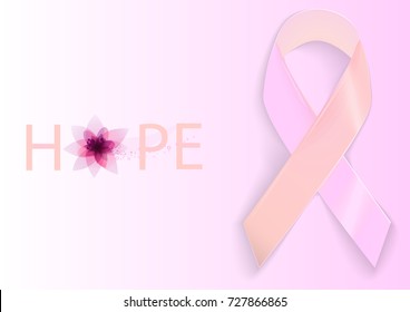 eps 10 vector pink ribbon sign. International symbol of breast cancer awareness. National Breast Cancer Awareness Month. 1st of December World AIDS Day icon. Advertising poster for web, print, design