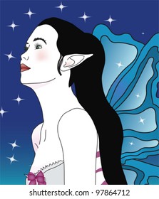 EPS 10 vector - portrait of a fairy