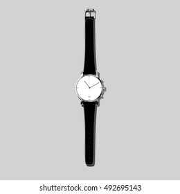 eps 10 vector realistic watch design  isolated on gray background