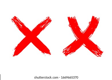 EPS 10 vector. Red brushstroke crosses on white background.