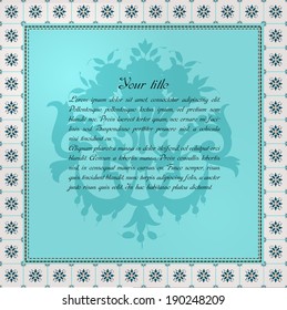 EPS 10 Vector retro background.  Blue Tiles frame