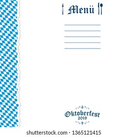 EPS 10 vector of ripped paper Oktoberfest 2019 background for menu card