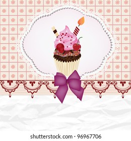 EPS 10 vector - romantic invitation card with crumpled paper for text