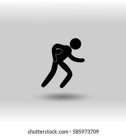 eps 10 vector Rugby union sport icon. Summer sport activity pictogram for web, print, mobile. Black athlete sign isolated on gray. Hand drawn competition symbol. Graphic design clip art element