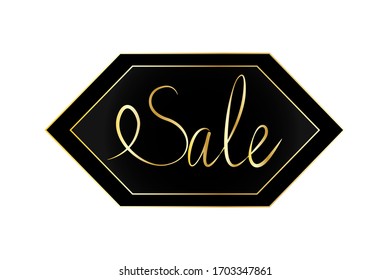 Vector EPS 10. Emblema de venta con diseño de lujo dorado y brillante.