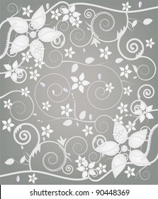 EPS 10 vector - seamless floral decoration with different kind of diamonds