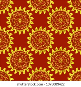 EPS 10 vector. Seamless golden vintage classic pattern.