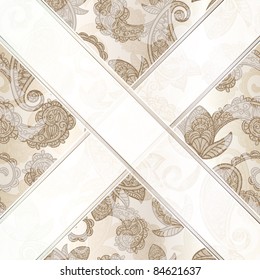  eps 10 vector seamless paisley background with ribbons