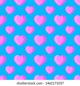 EPS 10 vector. Seamless pattern with cute hearts.