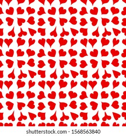 EPS 10 vector. Seamless pattern with red hearts.