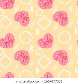EPS 10 vector. Seamless pattern with beautiful cute hearts.