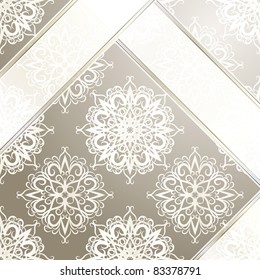  eps 10 vector seamless vintage wallpaper with ribbons and snowflakes