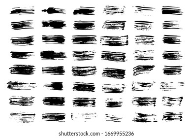 EPS 10 vector. Set of black brushstrokes. Good collection of brushes.