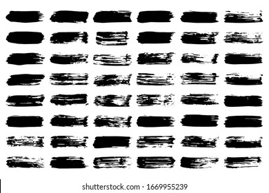 EPS 10 vector. Set of black brushstrokes. Good collection of brushes.