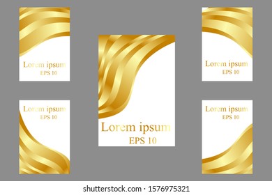 EPS 10 vector. Set of colorful banners. Golden bright backgrounds.