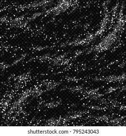Eps 10 vector shiny sparkling silver glitters isolated on dark transparent background