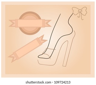 Eps 10 vector shoes sale design elements collection. Beige variant