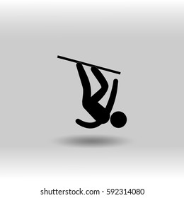 eps 10 vector Snowboard Air sport icon. Winter sport activity pictogram for web, print, mobile. Black athlete sign isolated on gray. Hand drawn competition symbol. Graphic design clip art illustration