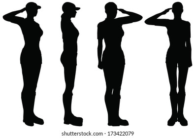 EPS 10 Vector of Soldier, officer, captain, policeman saluting