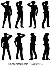 EPS 10 Vector of Soldier, officer, captain, policeman saluting