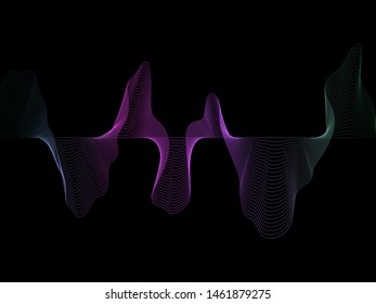 EPS 10 vector. Sound waves on black background. Music concept.