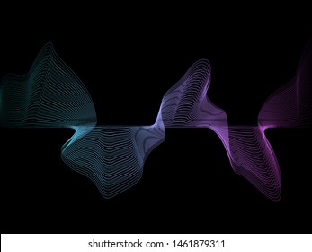 EPS 10 vector. Sound waves on black background. Music concept.