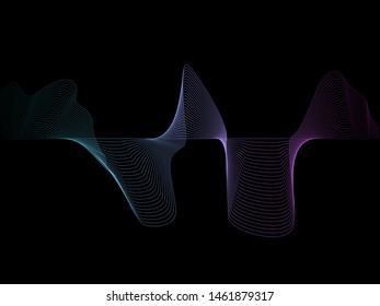 EPS 10 vector. Sound waves on black background. Music concept.