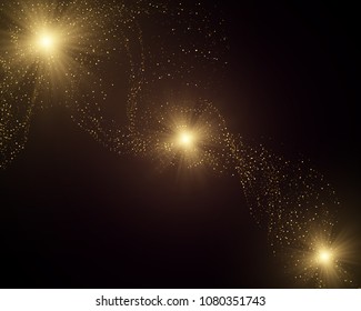 Eps 10 Vector sparkling golden glitter dust abstract background