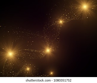 Eps 10 Vector sparkling golden glitter dust abstract background