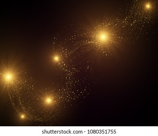 Eps 10 Vector sparkling golden glitter dust abstract background