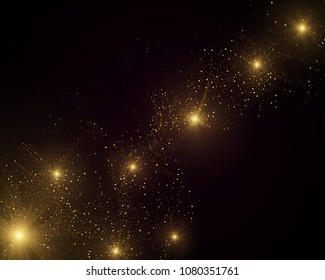 Eps 10 Vector sparkling golden glitter dust abstract background