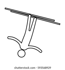 eps 10 vector thin line freestyle skiing aerials winter sport icon.