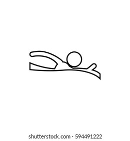 eps 10 vector thin line Swimming sport icon. Summer sport activity pictogram for web, print, mobile. Black athlete sign isolated on gray. Hand drawn competition symbol. Graphic design clip art element