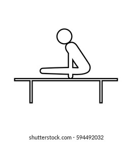 eps 10 vector thin line Artistic Gymnastics Parallel Bars sport icon. Summer sport pictogram for web, print. Black athlete sign isolated on gray. Hand drawn competition symbol. Graphic design clip art