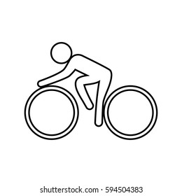 eps 10 vector thin line Cycling Road sport icon. Summer sport activity pictogram for web, print, mobile. Black athlete sign isolated on gray. Hand drawn competition symbol. Graphic design clip art
