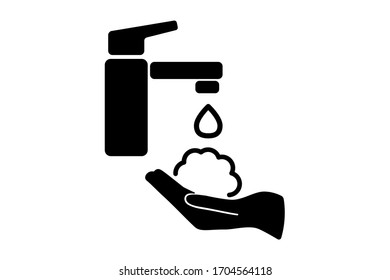 EPS 10 vector. Wash your hands icon on white background.