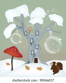 EPS 10 vector - winter love series - fantasy winter illustration