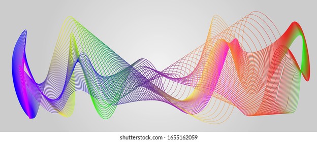  EPS 10. Vektor.Fondo abstracto con ondas lineales dinámicas. Ilustración vectorial. Transiciones de color, ondas, amebas, letras.