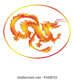 EPS 8/ Oriental dragon multicolored