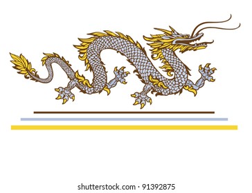 EPS 8/ Running a Chinese dragon - in three colors