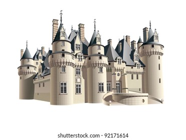 EPS 8/ A Small French Chateau. Architectural Fantasy