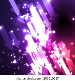 eps, arrow abstract background in neon style