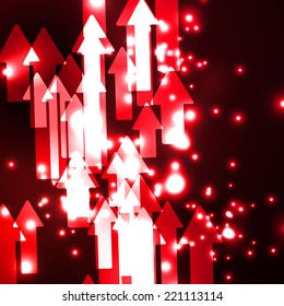 eps, arrow abstract background in neon style