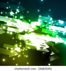 eps, arrow abstract background in neon style