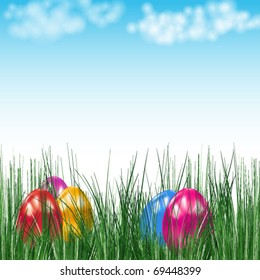 Eps background with Easter eggs. Vector image.