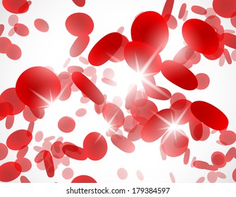 eps, background with red blood cells