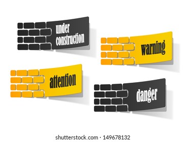 eps, collection sign warning in the form of stickers