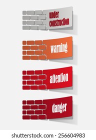 eps, collection sign warning in the form of stickers
