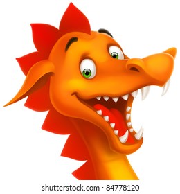 eps cute smiling happy dragon as cartoon or toy isolated on white